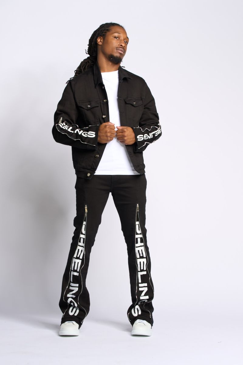 "WITHDRAWN" STACK DENIM (BLACK)