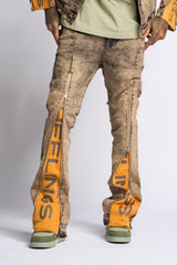 "WITHDRAWN" STACK DENIM (BROWN)