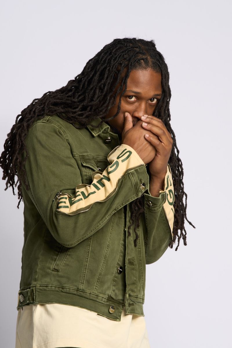 "METAMORPHOSIS" DENIM JACKET (OLIVE)
