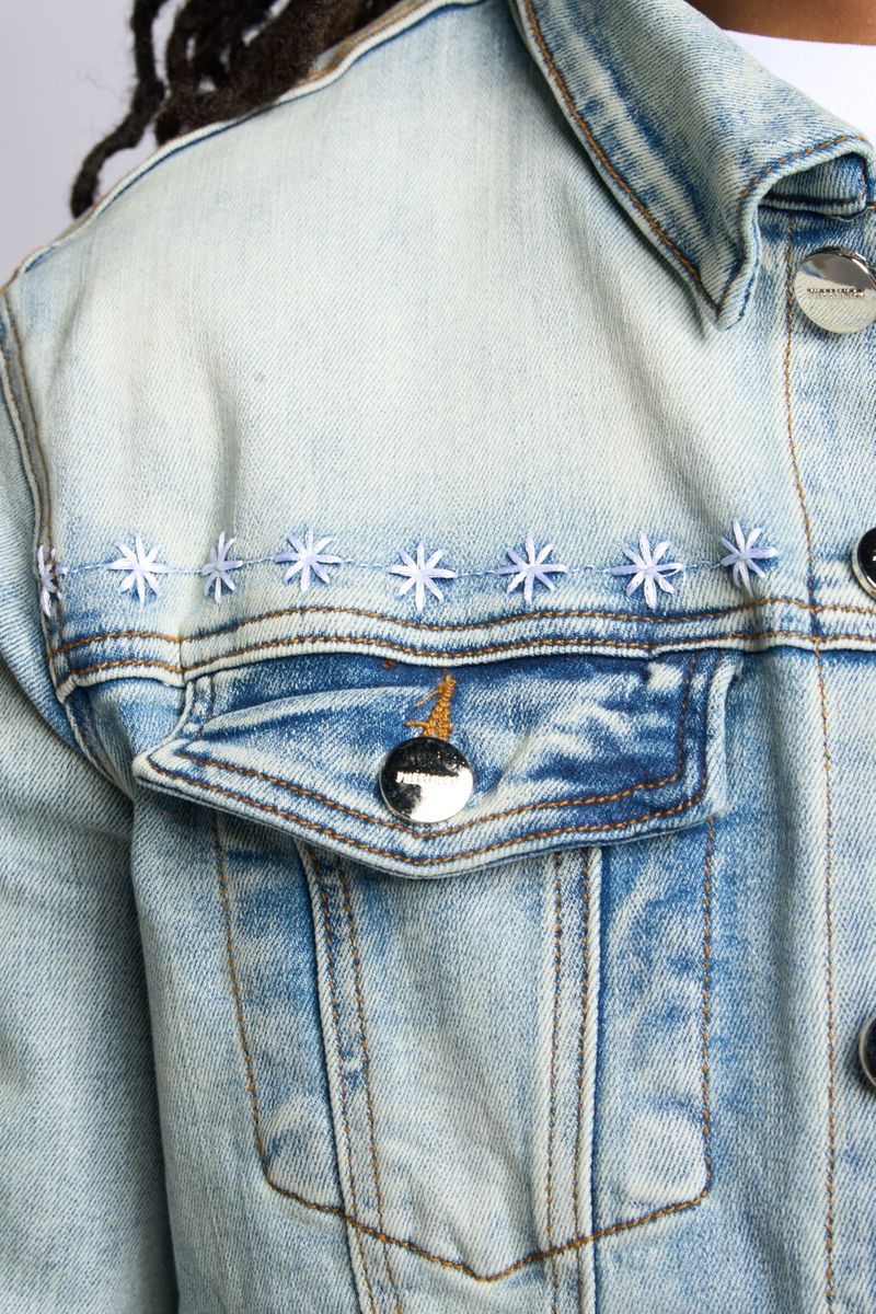 "BE THE LIGHT" DENIM JACKET (LIGHT BLUE)