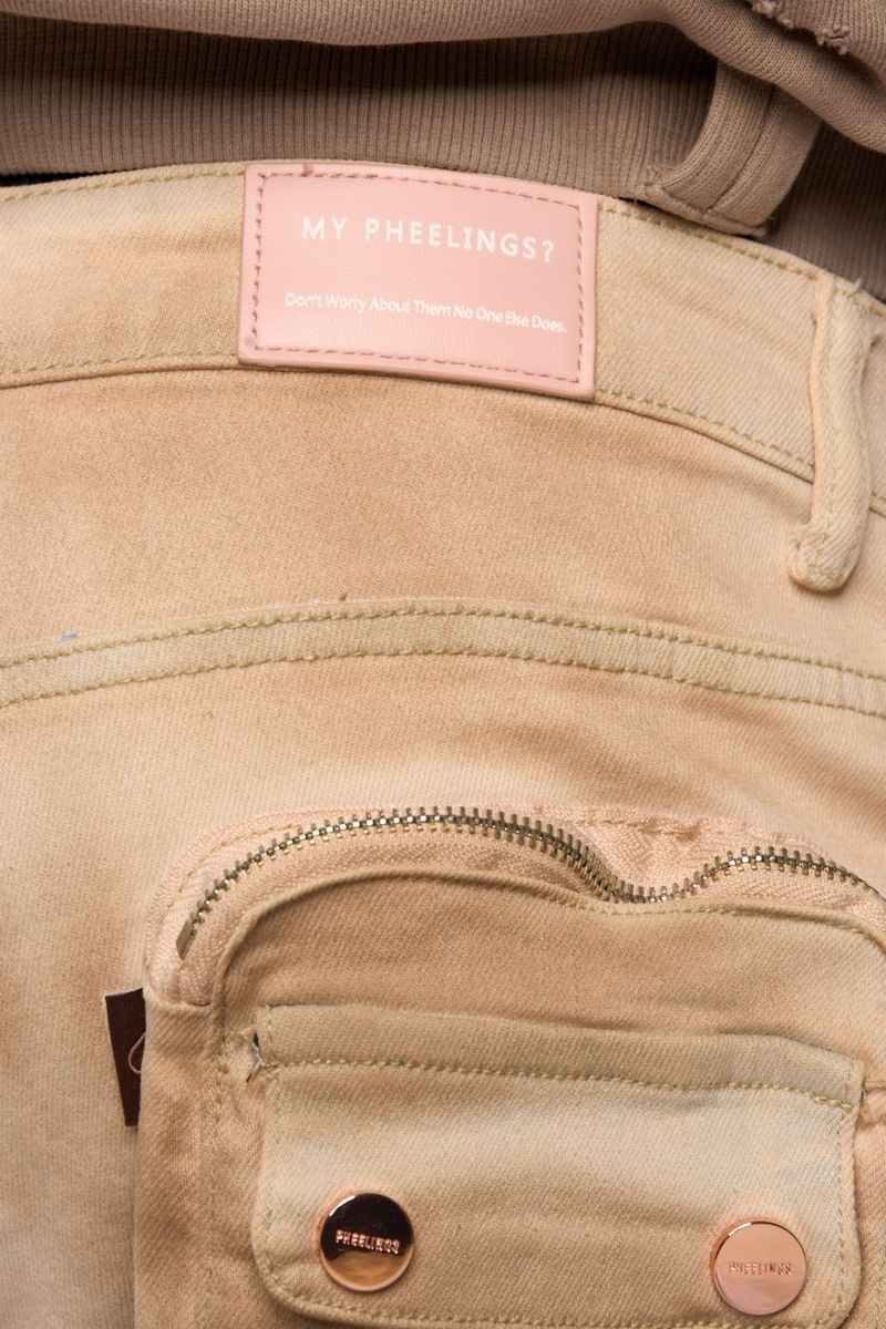 "JOURNEY TO GREATNESS" STACKED CARGO DENIM (CREAM)