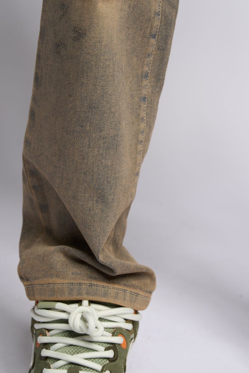 "TIMELINE" STRAIGHT FIT DENIM (MEDIUM BLUE SAND)