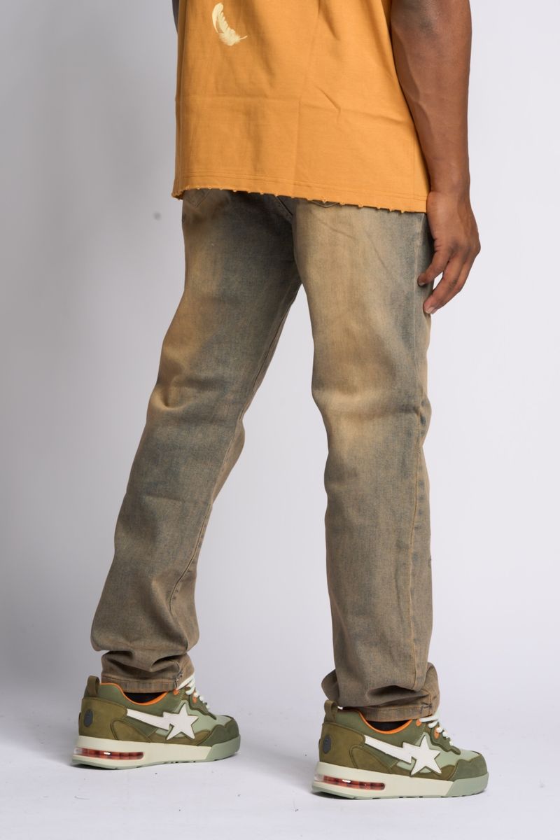 "TIMELINE" STRAIGHT FIT DENIM (MEDIUM BLUE SAND)