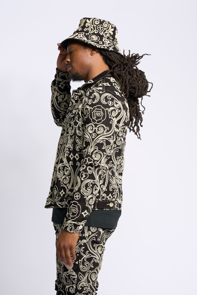 "LÜKS" DENIM JACKET (JET BLACK)