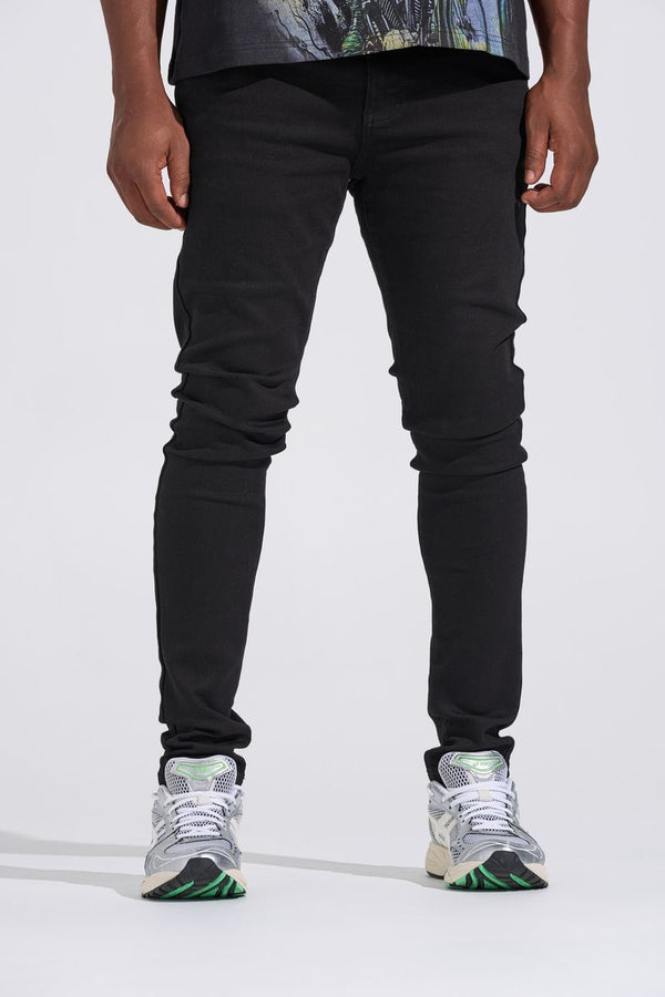"BLACK LABEL CLEAN SKINNY" SKINNY DENIM (JET BLACK)