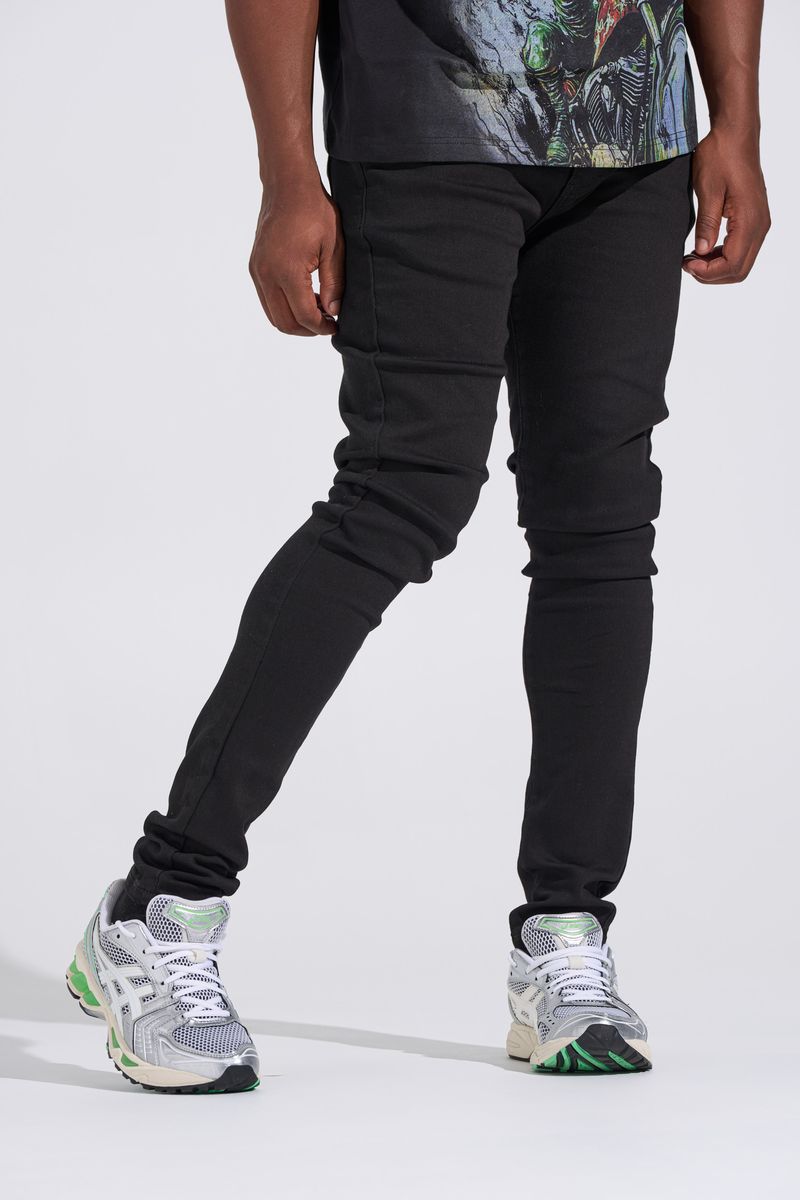 "BLACK LABEL CLEAN SKINNY" SKINNY DENIM (JET BLACK)