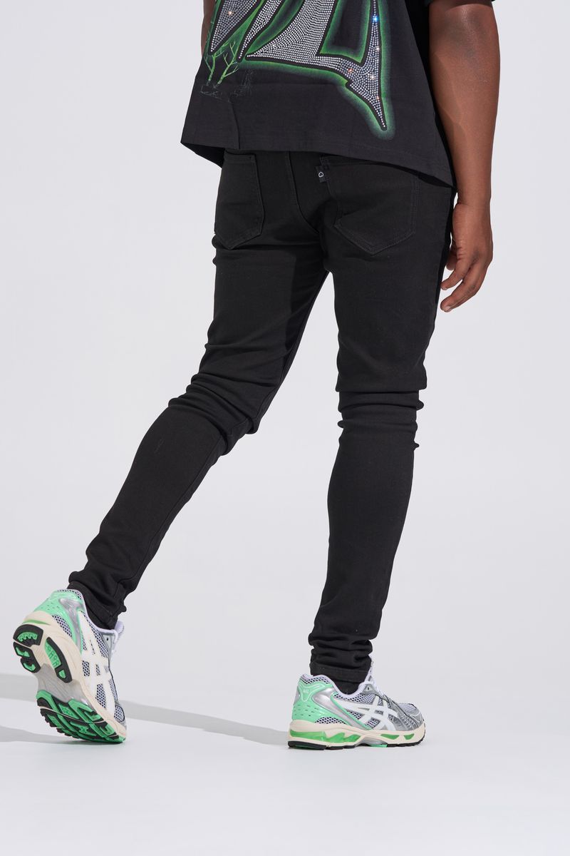 "BLACK LABEL CLEAN SKINNY" SKINNY DENIM (JET BLACK)