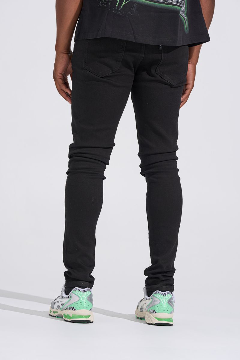 "BLACK LABEL CLEAN SKINNY" SKINNY DENIM (JET BLACK)