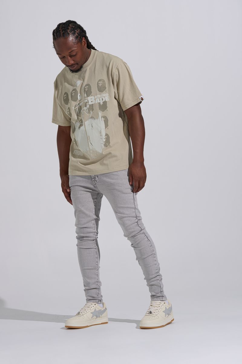 "SILVER SCREEN" SKINNY DENIM (LIGHT GREY)