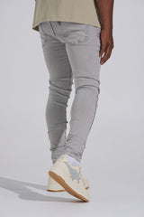 "SILVER SCREEN" SKINNY DENIM (LIGHT GREY)
