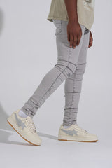 "SILVER SCREEN" SKINNY DENIM (LIGHT GREY)