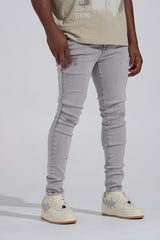 "SILVER SCREEN" SKINNY DENIM (LIGHT GREY)