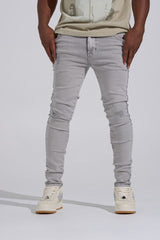 "SILVER SCREEN" SKINNY DENIM (LIGHT GREY)