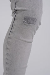"SILVER SCREEN" SKINNY DENIM (LIGHT GREY)