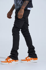 "BLACK LABEL DISTRESSED STACK" STACKED DENIM (JET BLACK)