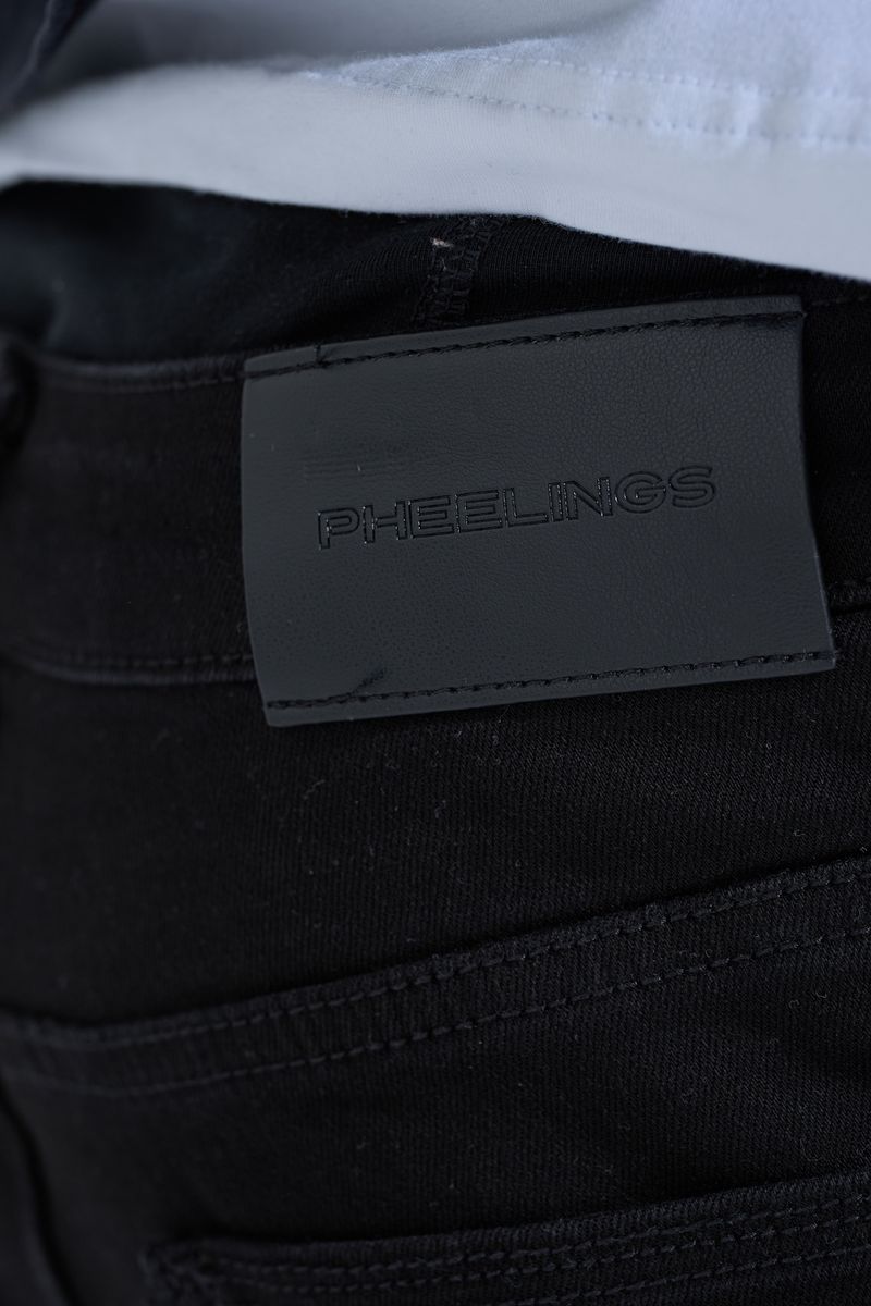 "BLACK LABEL DISTRESSED STACK" STACKED DENIM (JET BLACK)