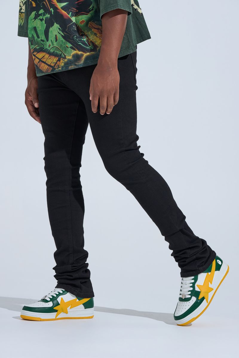 "BLACK LABEL STACK" STACKED DENIM (JET BLACK)