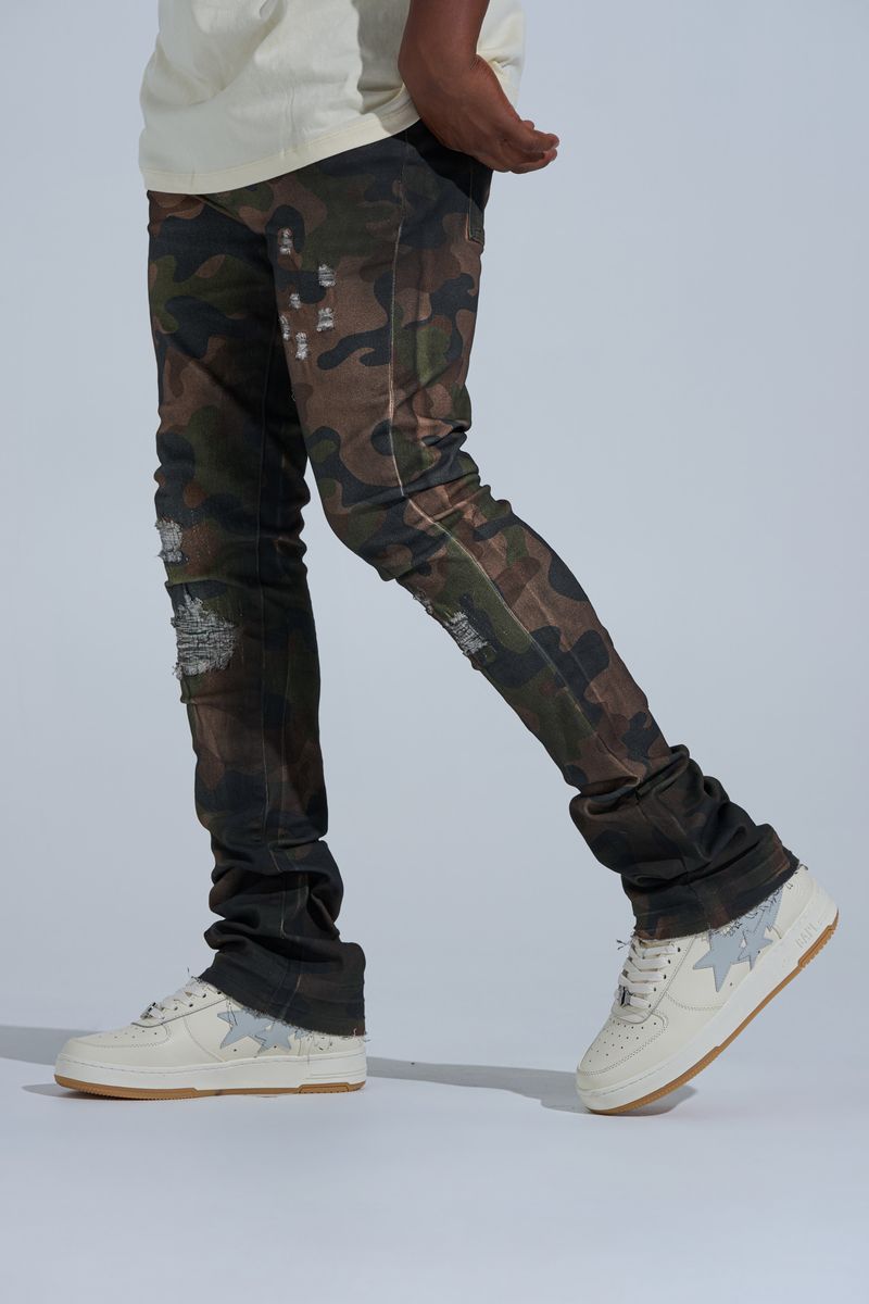 "PRAY FOR THEM" STACK DENIM (CAMO)