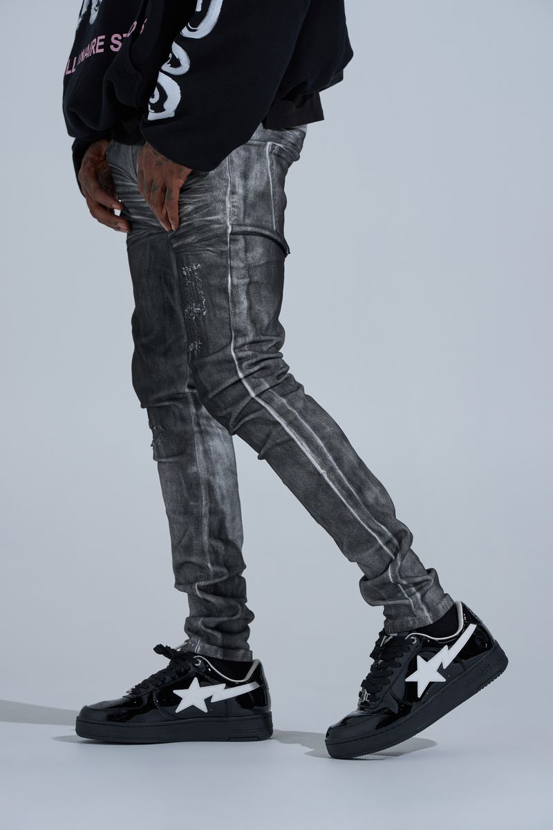 "WASHED AWAY" SKINNY DENIM (BLACK)