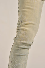 "WISH YOU WERE HERE" STACK DENIM (LIGHT BLUE)