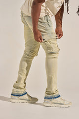 "BUILT TO HEAL" STACK CARGO DENIM (MEDIUM BLUE)