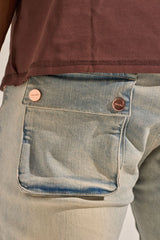 "24/7" STACK CARGO DENIM (BLUE WASH)